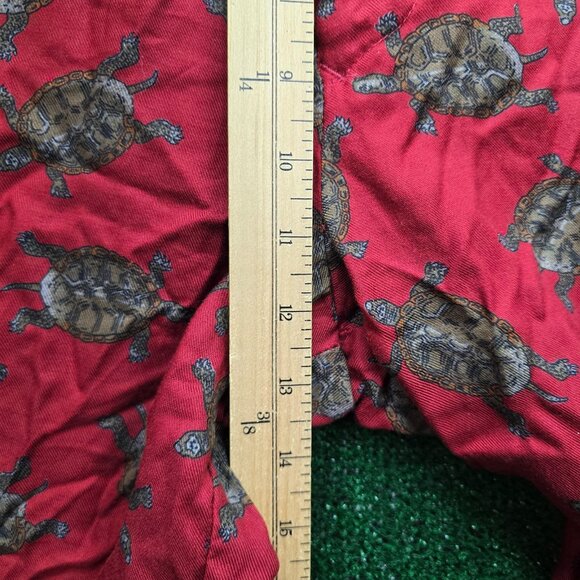 Perry Ellis Shorts Mens 32 Red Chino Sea Turtle All Over Print AOP Summer Beach - Picture 3 of 7